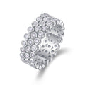 Bubbles Moissanite Eternity Band Ring in Sterling Silver