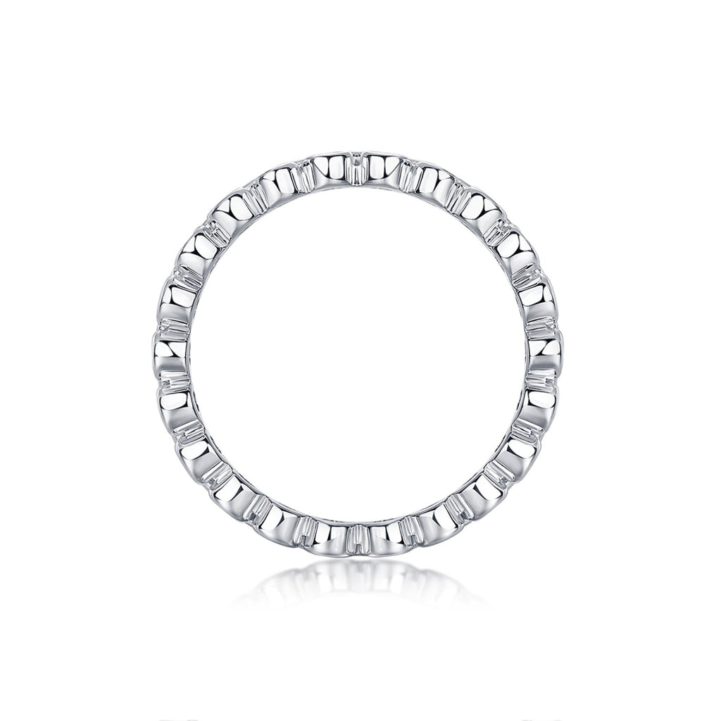 Bubbles Moissanite Eternity Band Ring in Sterling Silver