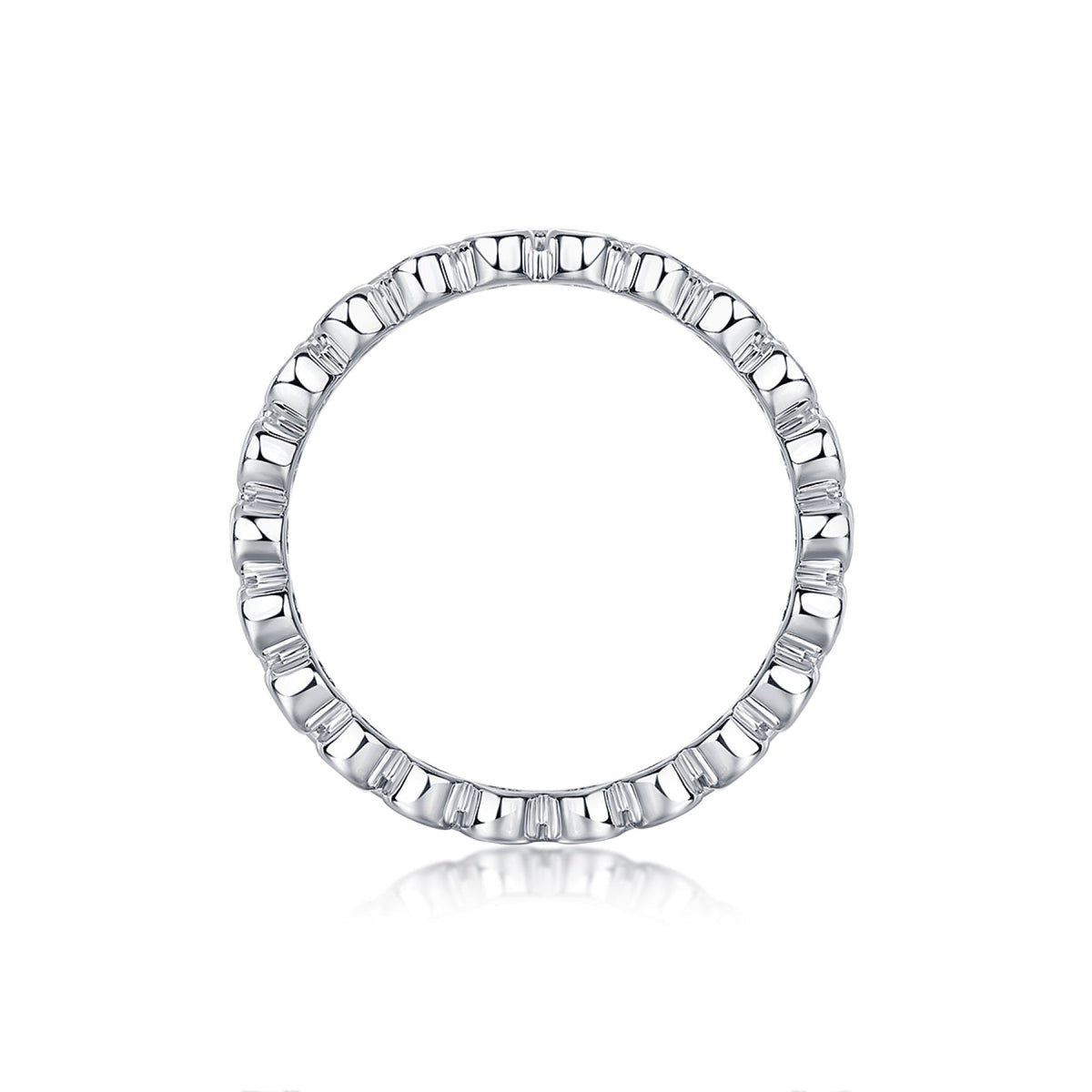 Bubbles Moissanite Eternity Band Ring in Sterling Silver