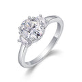Silverglow Oval-Cut Moissanite Solitaire Ring in Sterling Silver