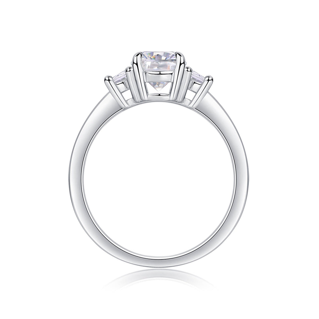 Silverglow Oval-Cut Moissanite Solitaire Ring in Sterling Silver