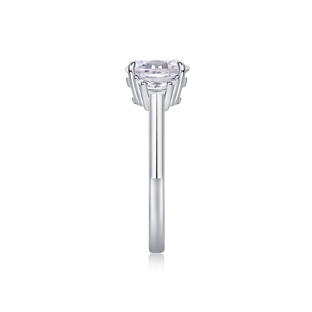 Silverglow Oval-Cut Moissanite Solitaire Ring in Sterling Silver