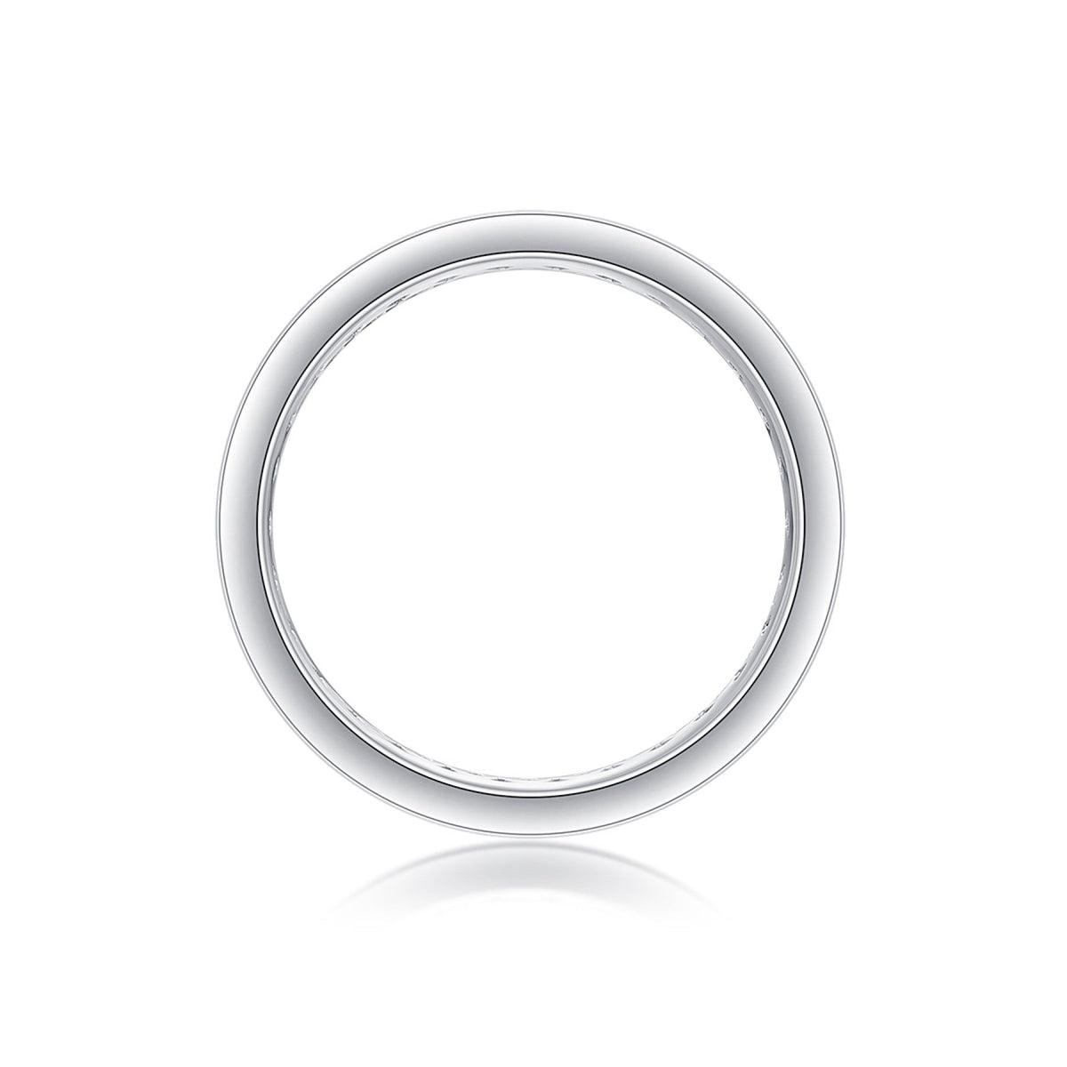 Twinlight Moissanite Eternity Band Ring in Sterling Silver