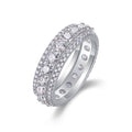 Relay Moissanite Eternity Band Ring in Sterling Silver