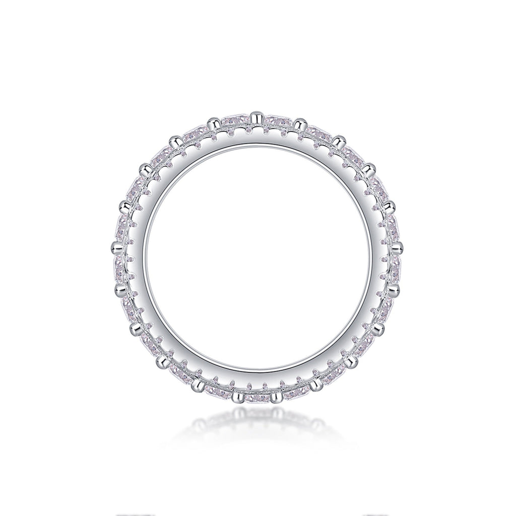 Relay Moissanite Eternity Band Ring in Sterling Silver