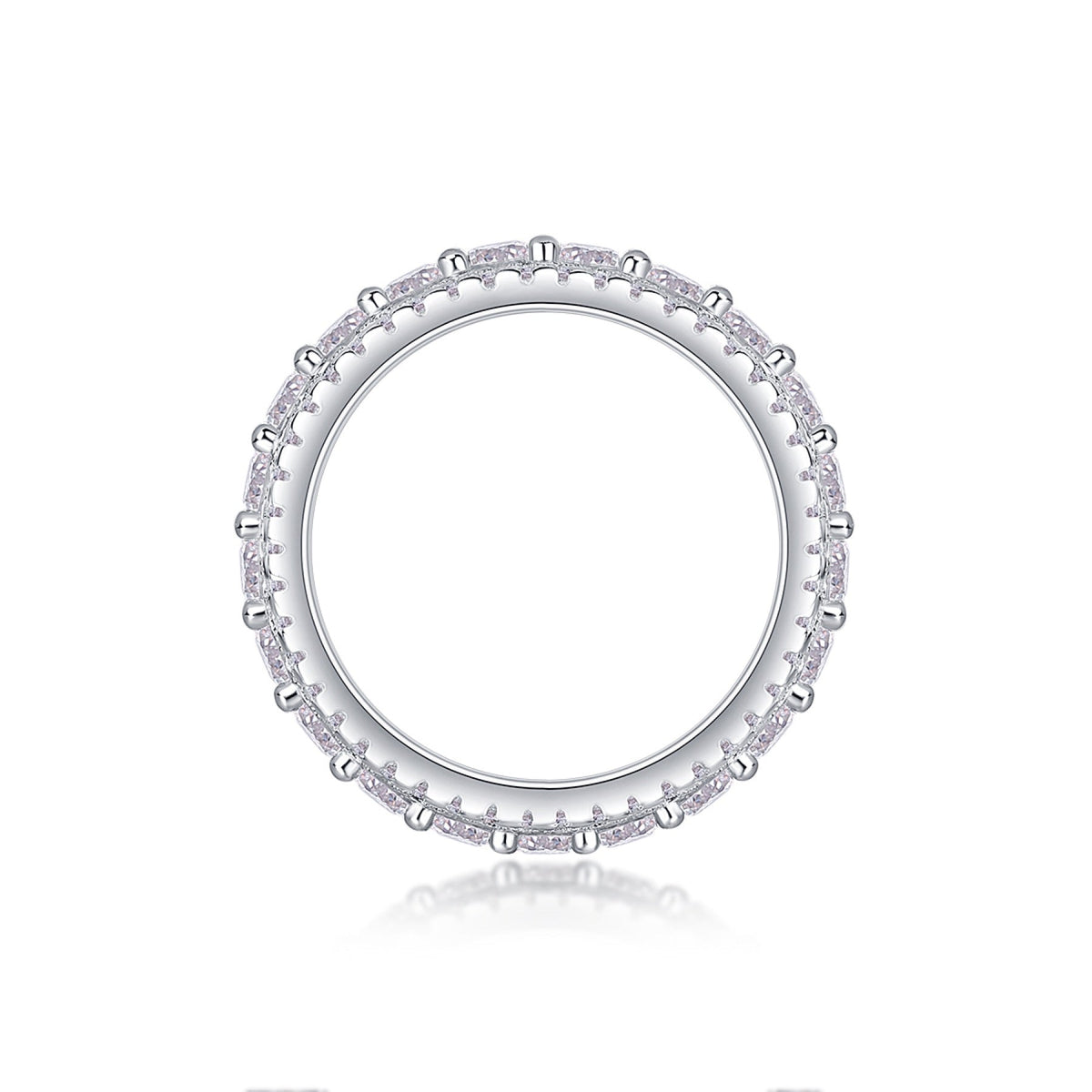 Relay Moissanite Eternity Band Ring in Sterling Silver