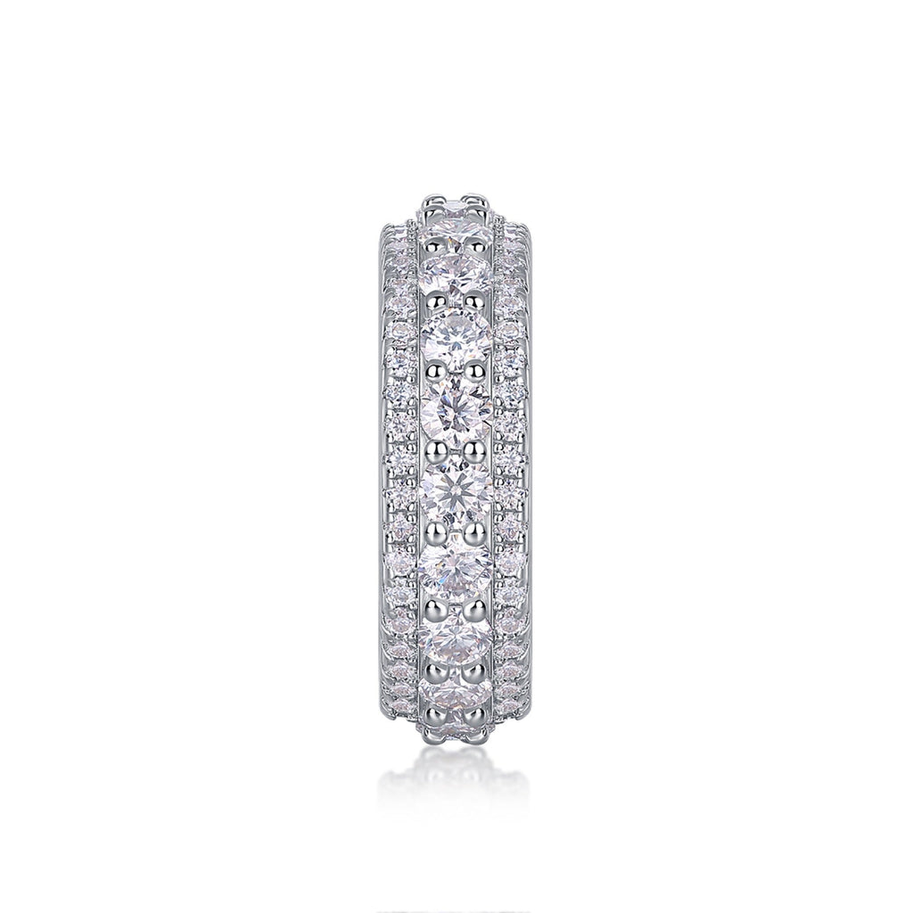 Relay Moissanite Eternity Band Ring in Sterling Silver
