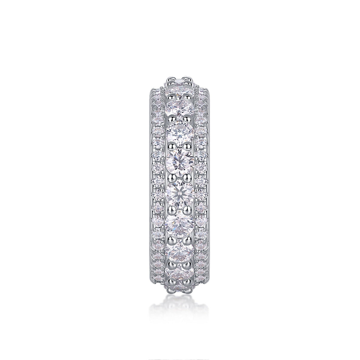 Relay Moissanite Eternity Band Ring in Sterling Silver