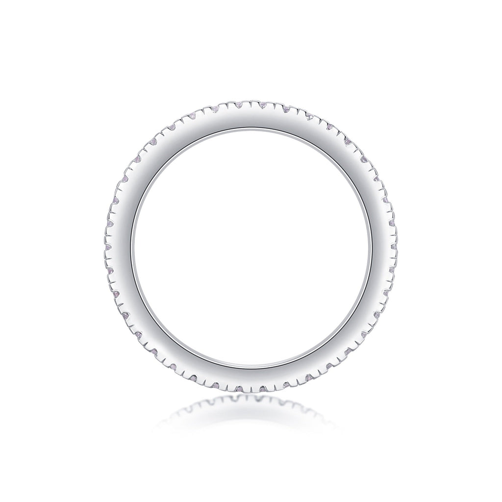 Purity Moissanite Eternity Band Ring in Sterling Silver