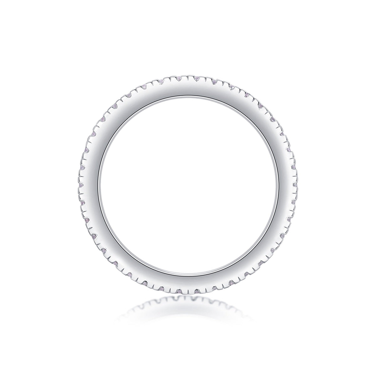 Purity Moissanite Eternity Band Ring in Sterling Silver