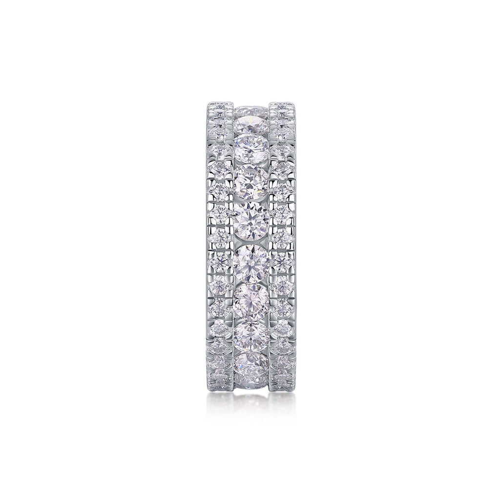Purity Moissanite Eternity Band Ring in Sterling Silver