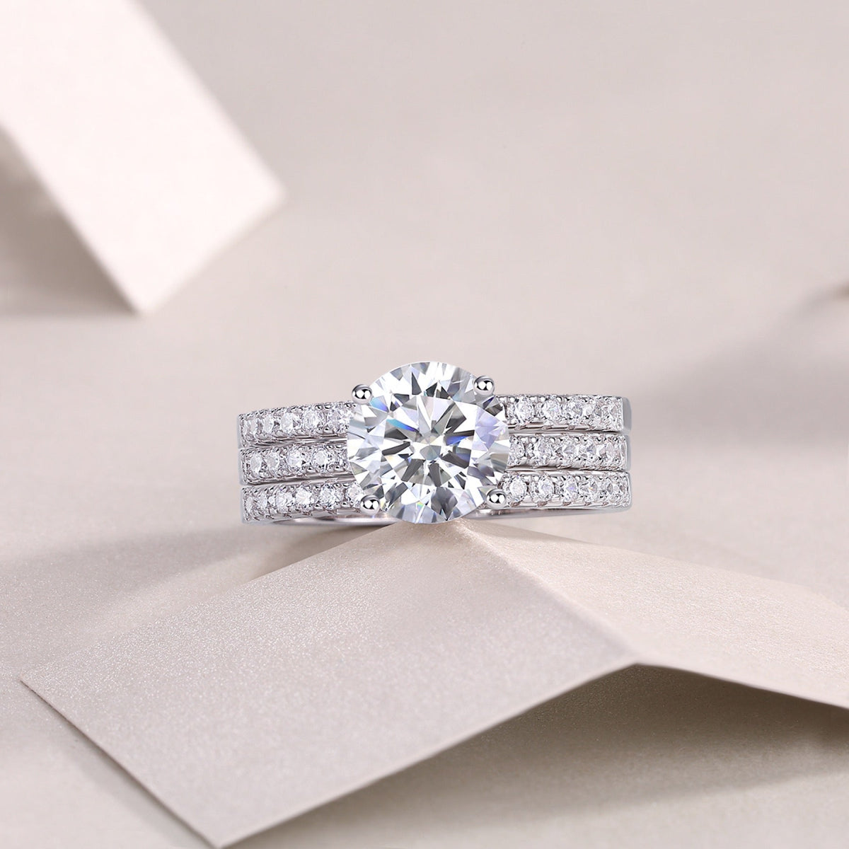 Fantasia 2 Carat Moissanite Solitaire Ring in Sterling Silver