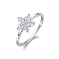 Daisy Moissanite Flower Ring in Sterling Silver