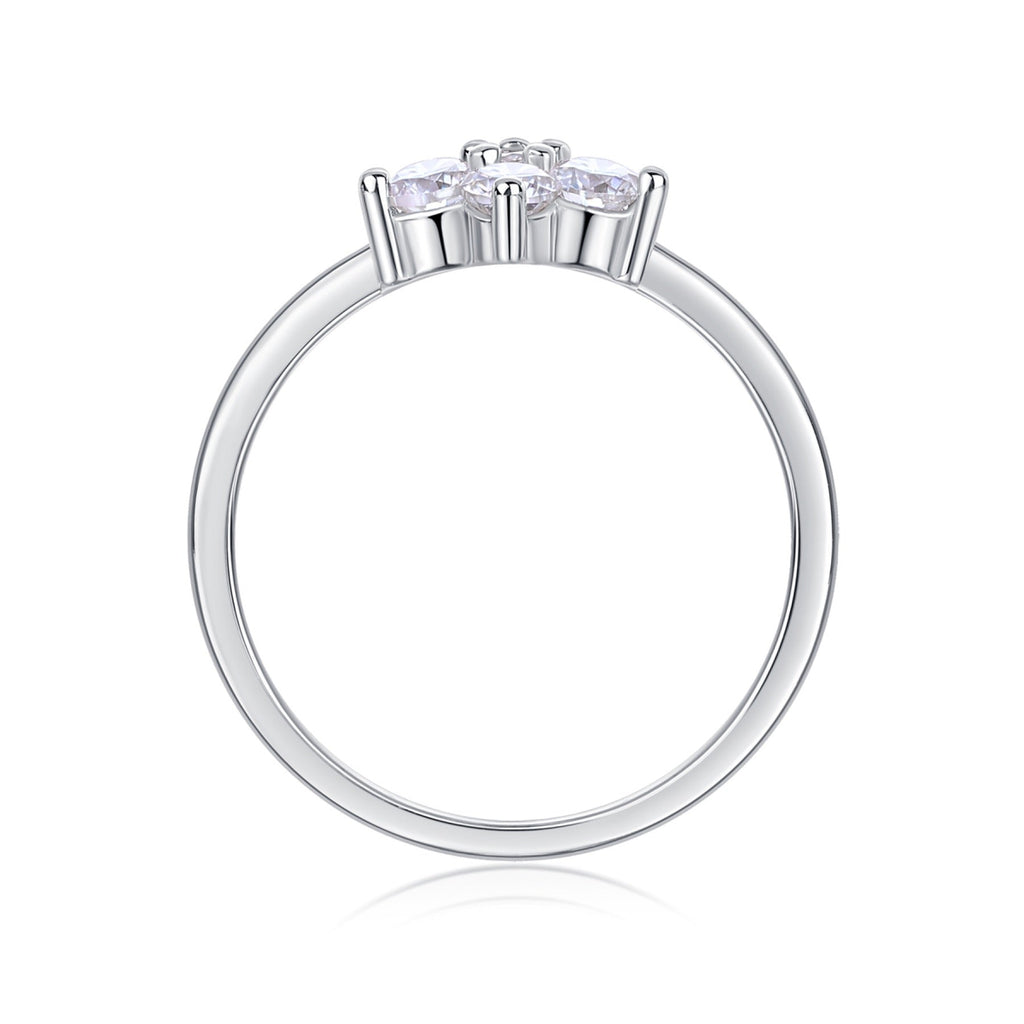 Daisy Moissanite Flower Ring in Sterling Silver