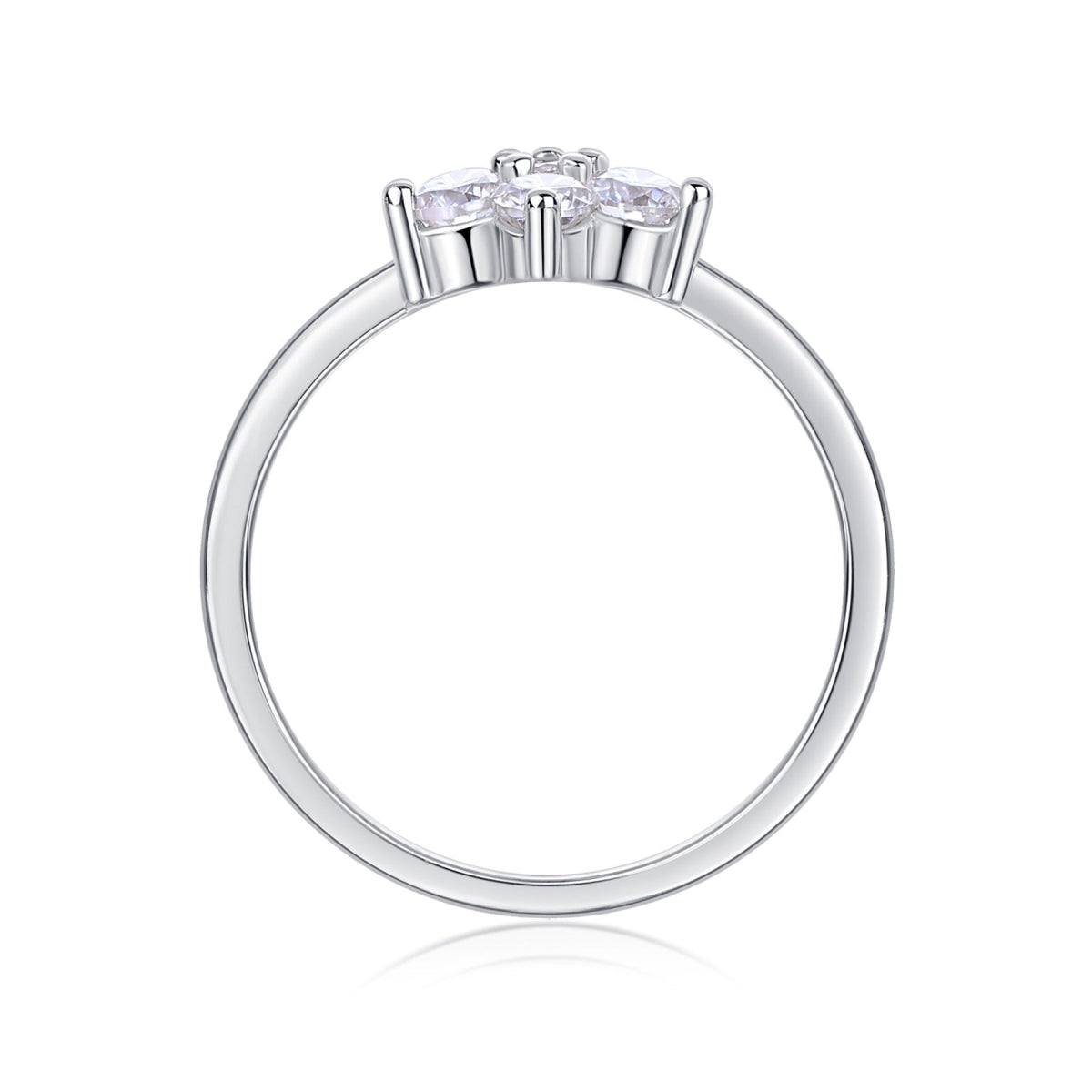 Daisy Moissanite Flower Ring in Sterling Silver