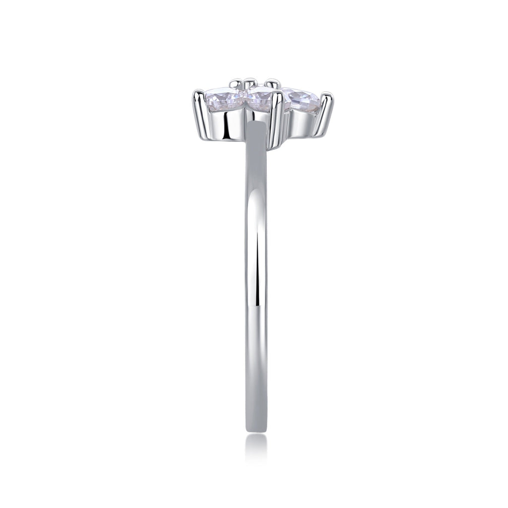 Daisy Moissanite Flower Ring in Sterling Silver