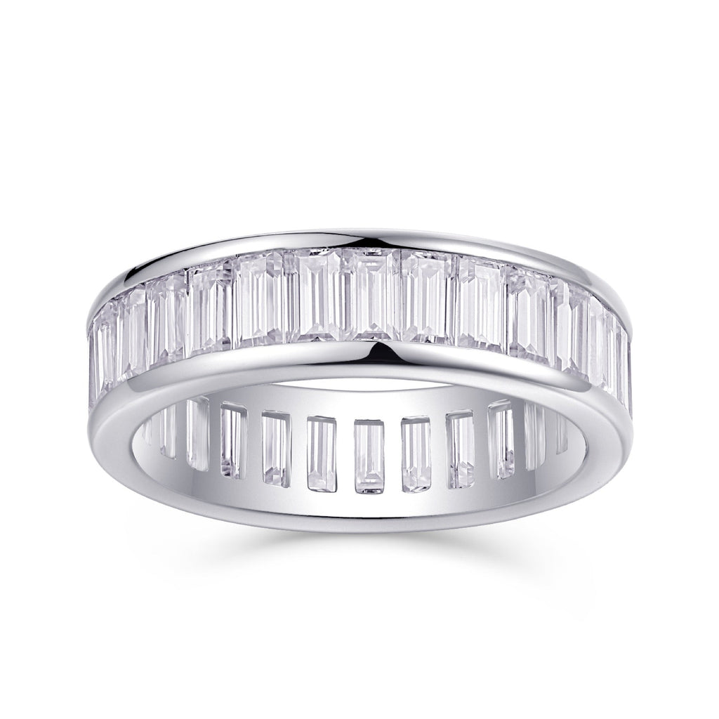 Rhythm Moissanite Eternity Band Ring in Sterling Silver