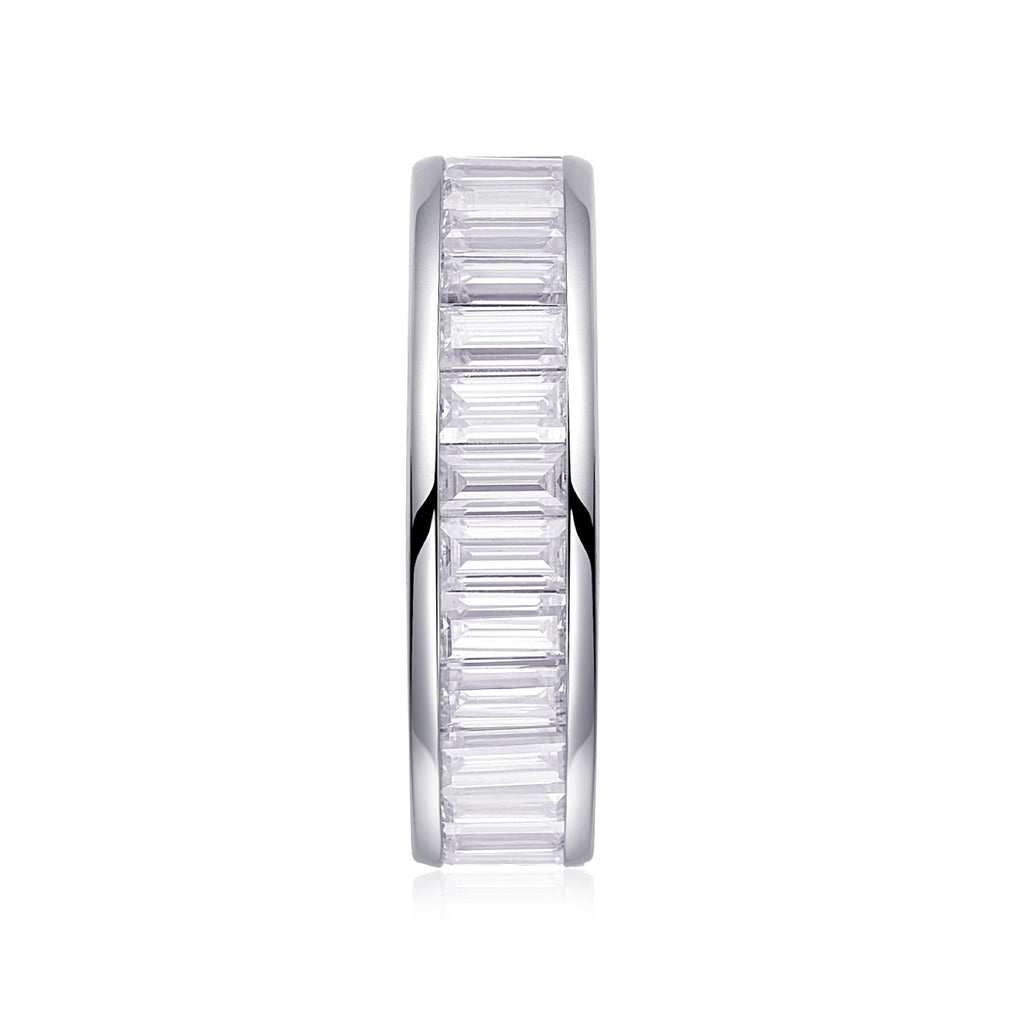 Rhythm Moissanite Eternity Band Ring in Sterling Silver
