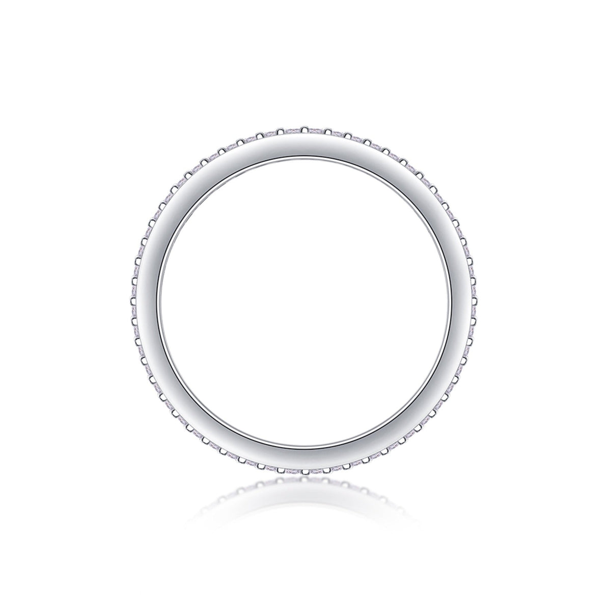 Illume Moissanite Eternity Band Ring in Sterling Silver
