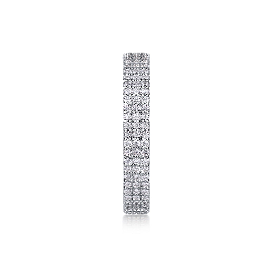 Illume Moissanite Eternity Band Ring in Sterling Silver