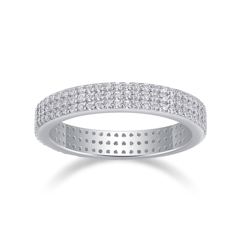 Illume Moissanite Eternity Band Ring in Sterling Silver