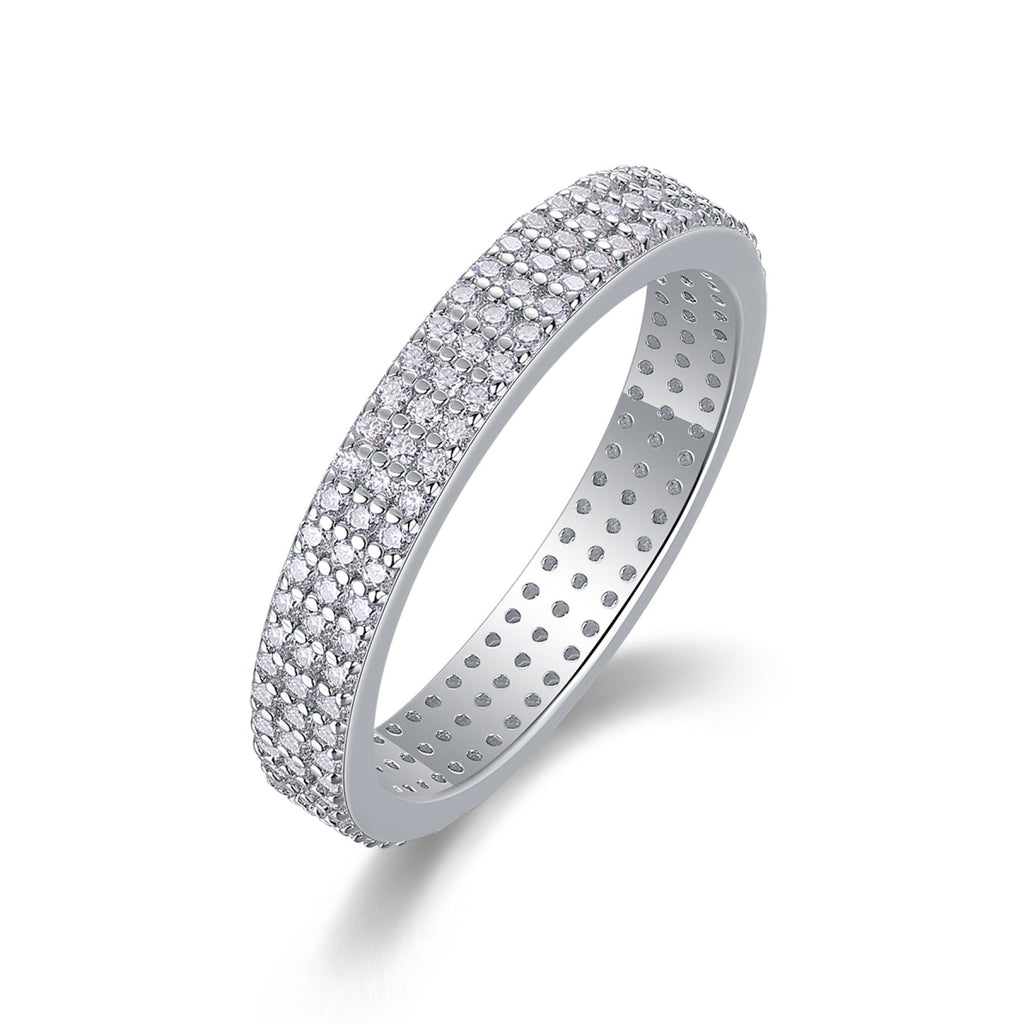 Moonspell Moissanite Eternity Band Ring in Sterling Silver