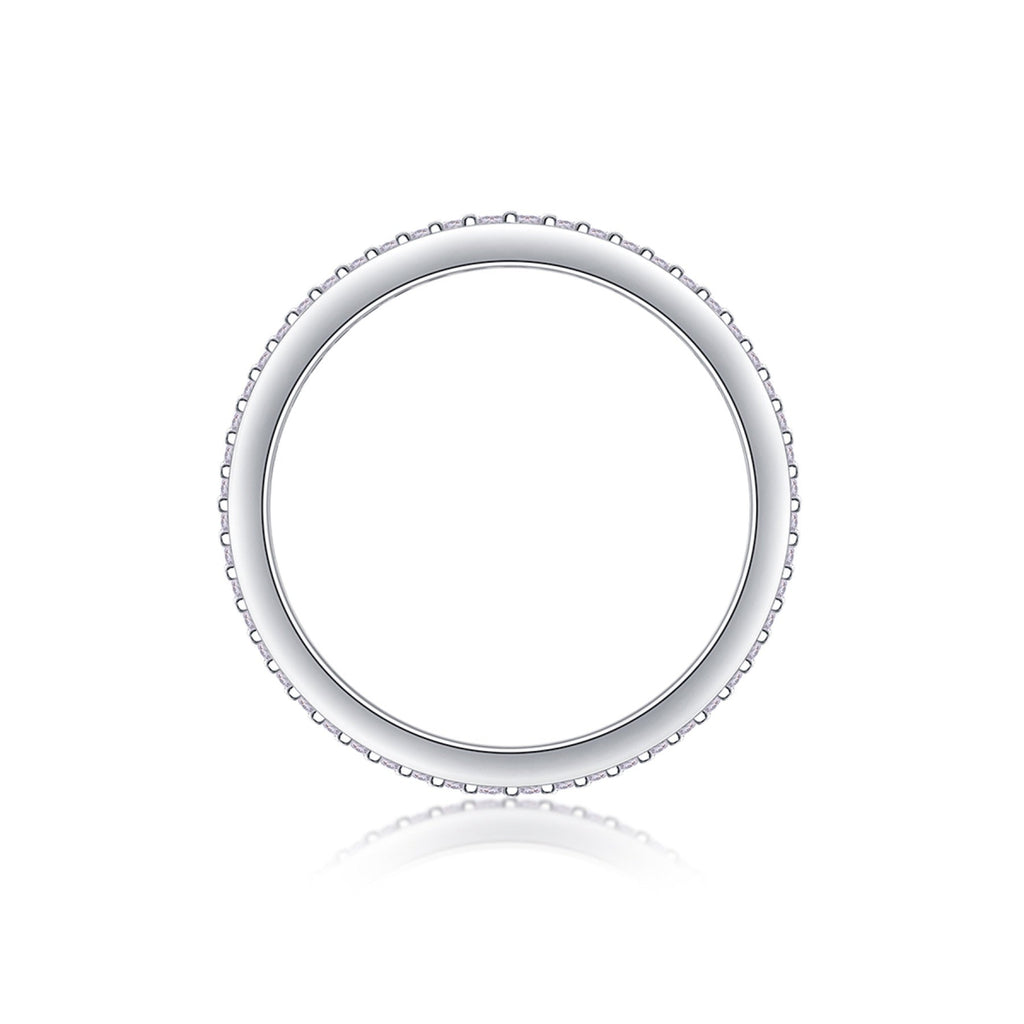 Moonspell Moissanite Eternity Band Ring in Sterling Silver