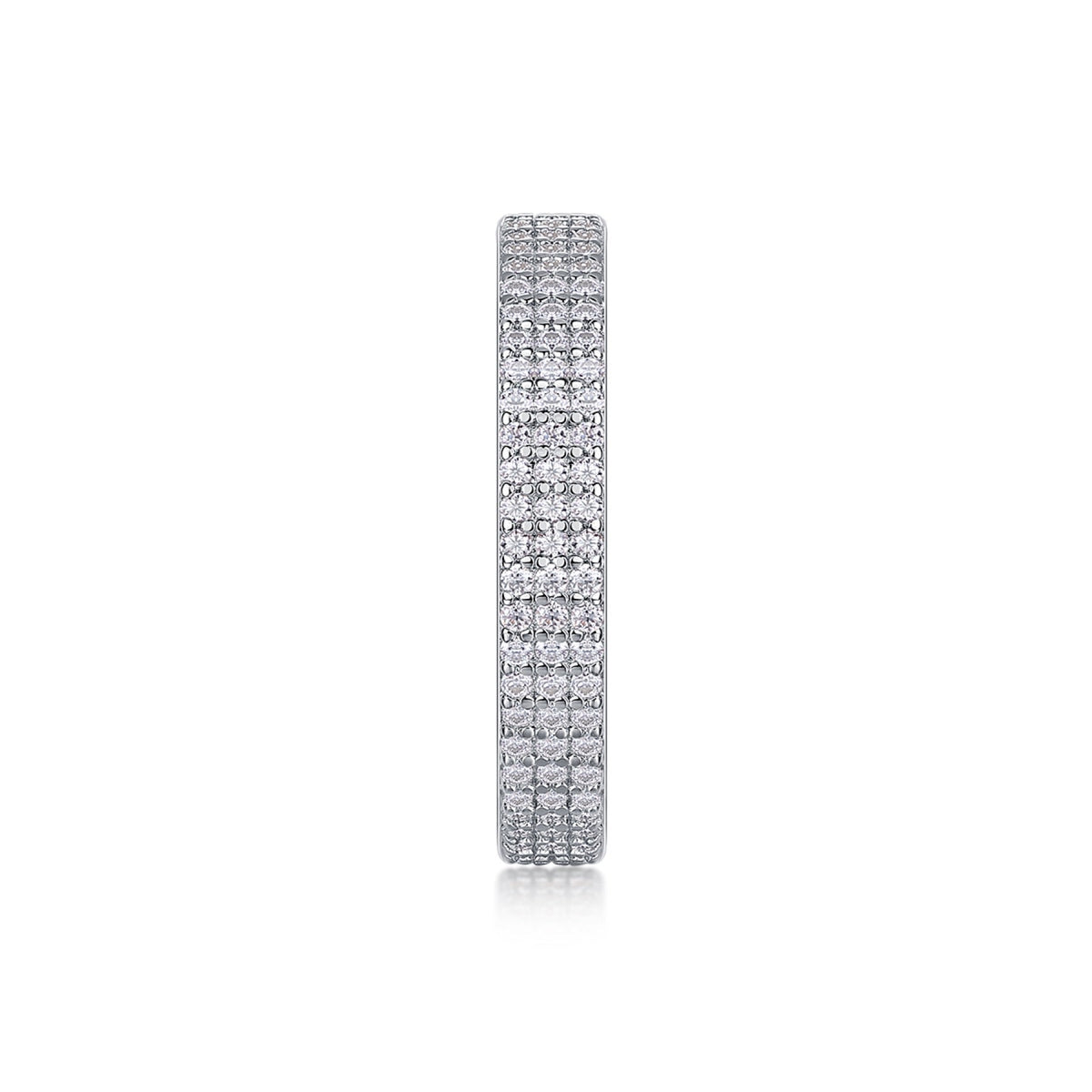 Moonspell Moissanite Eternity Band Ring in Sterling Silver