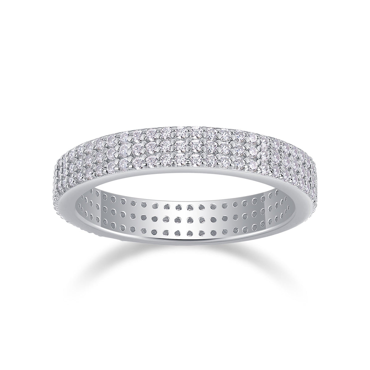 Moonspell Moissanite Eternity Band Ring in Sterling Silver