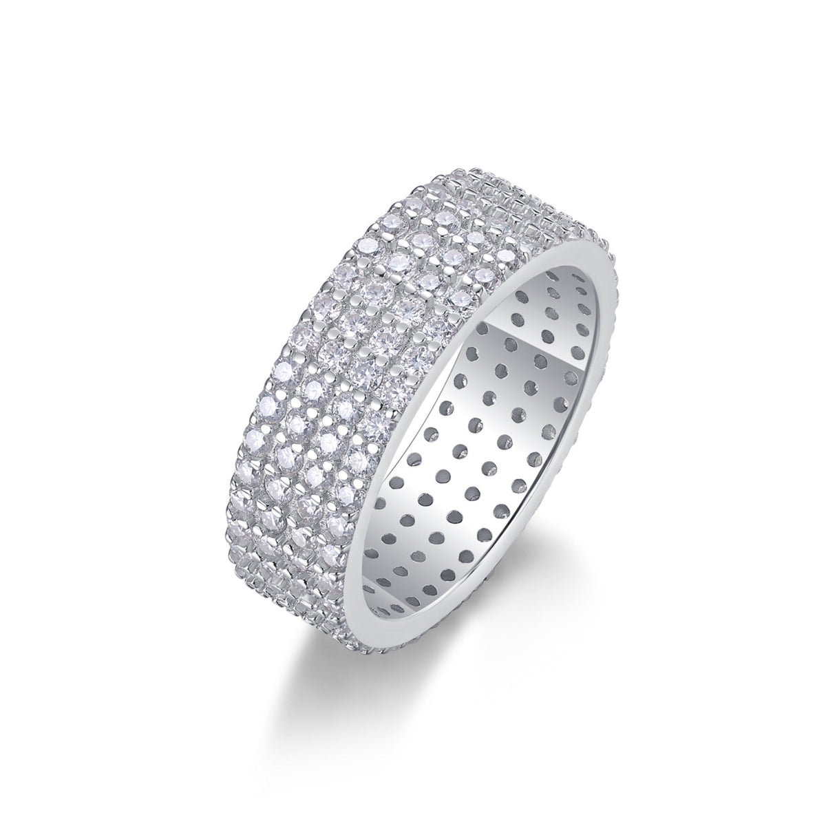 Starbloom Moissanite Eternity Band Ring in Sterling Silver