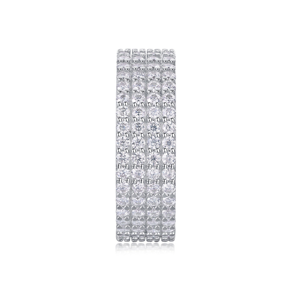 Starbloom Moissanite Eternity Band Ring in Sterling Silver