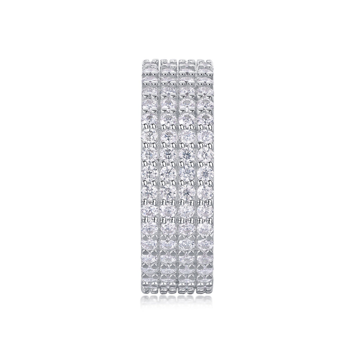 Starbloom Moissanite Eternity Band Ring in Sterling Silver