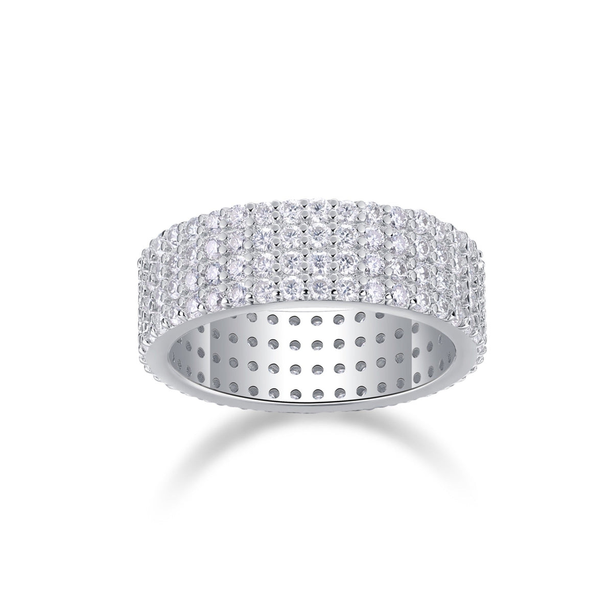 Starbloom Moissanite Eternity Band Ring in Sterling Silver