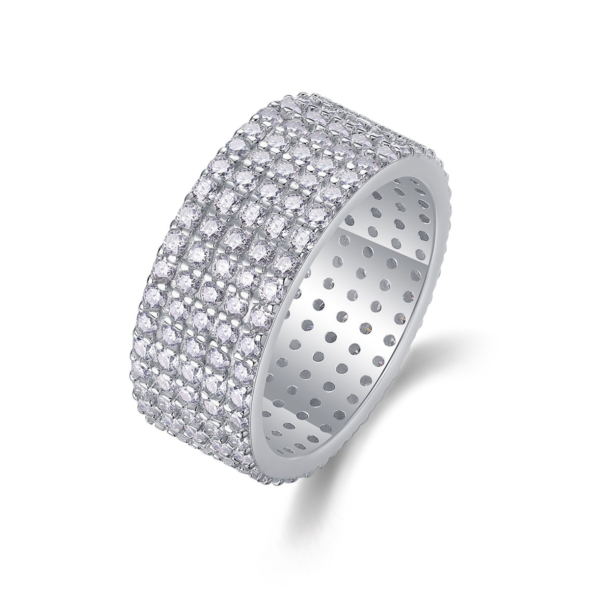 Whisperstar Moissanite Eternity Band Ring in Sterling Silver