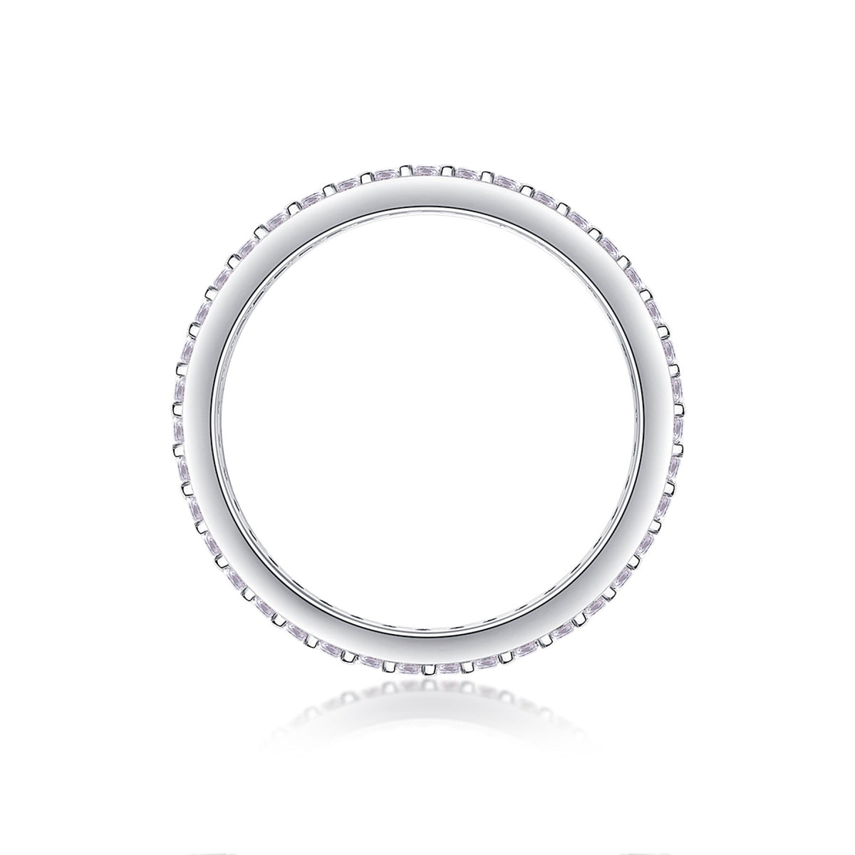 Whisperstar Moissanite Eternity Band Ring in Sterling Silver
