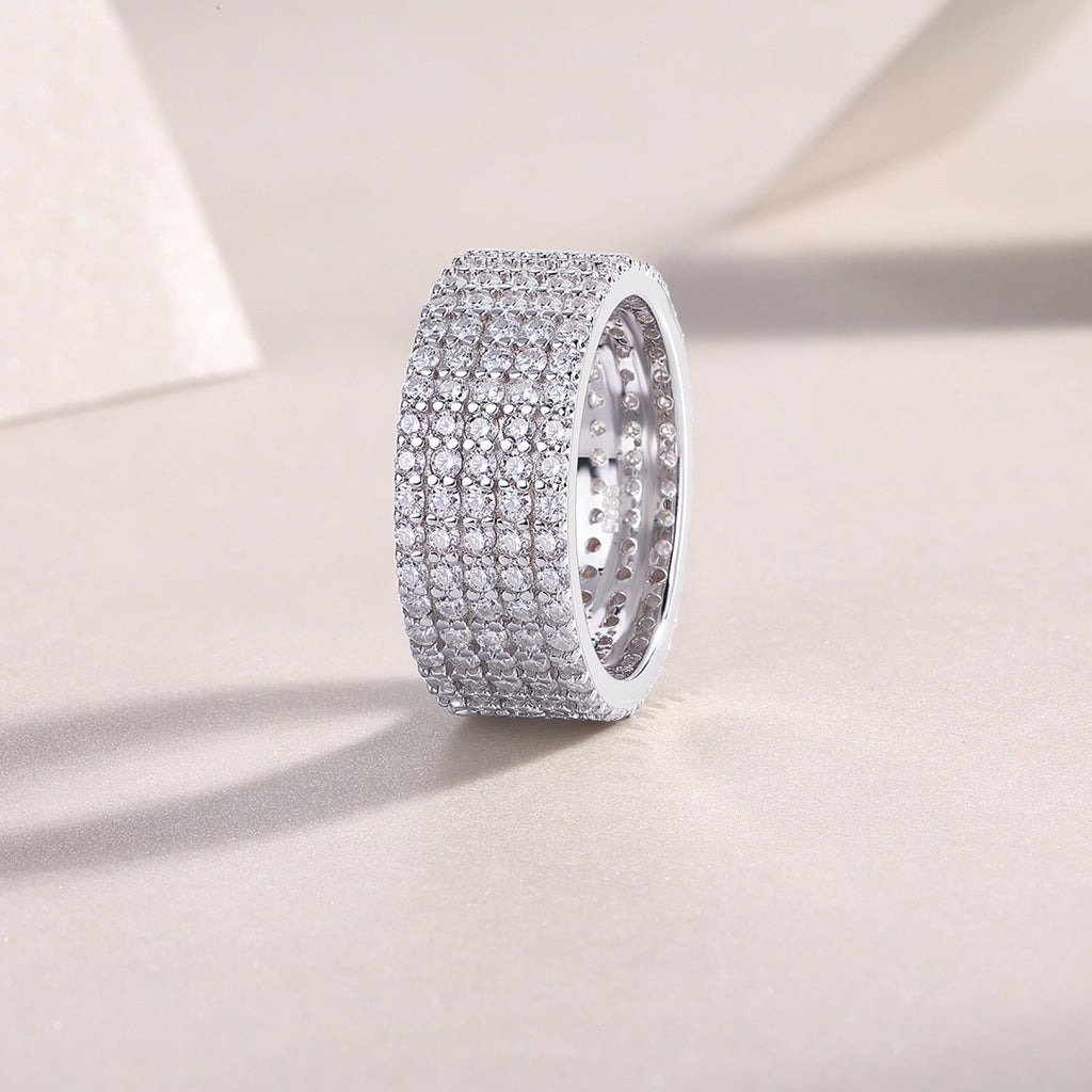 Whisperstar Moissanite Eternity Band Ring in Sterling Silver