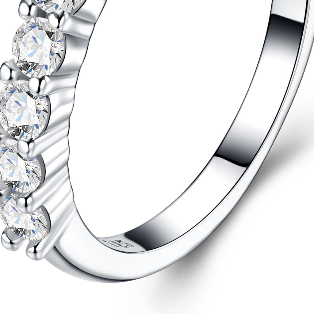Pentad Moissanite Five-Stone Ring in Sterling Silver