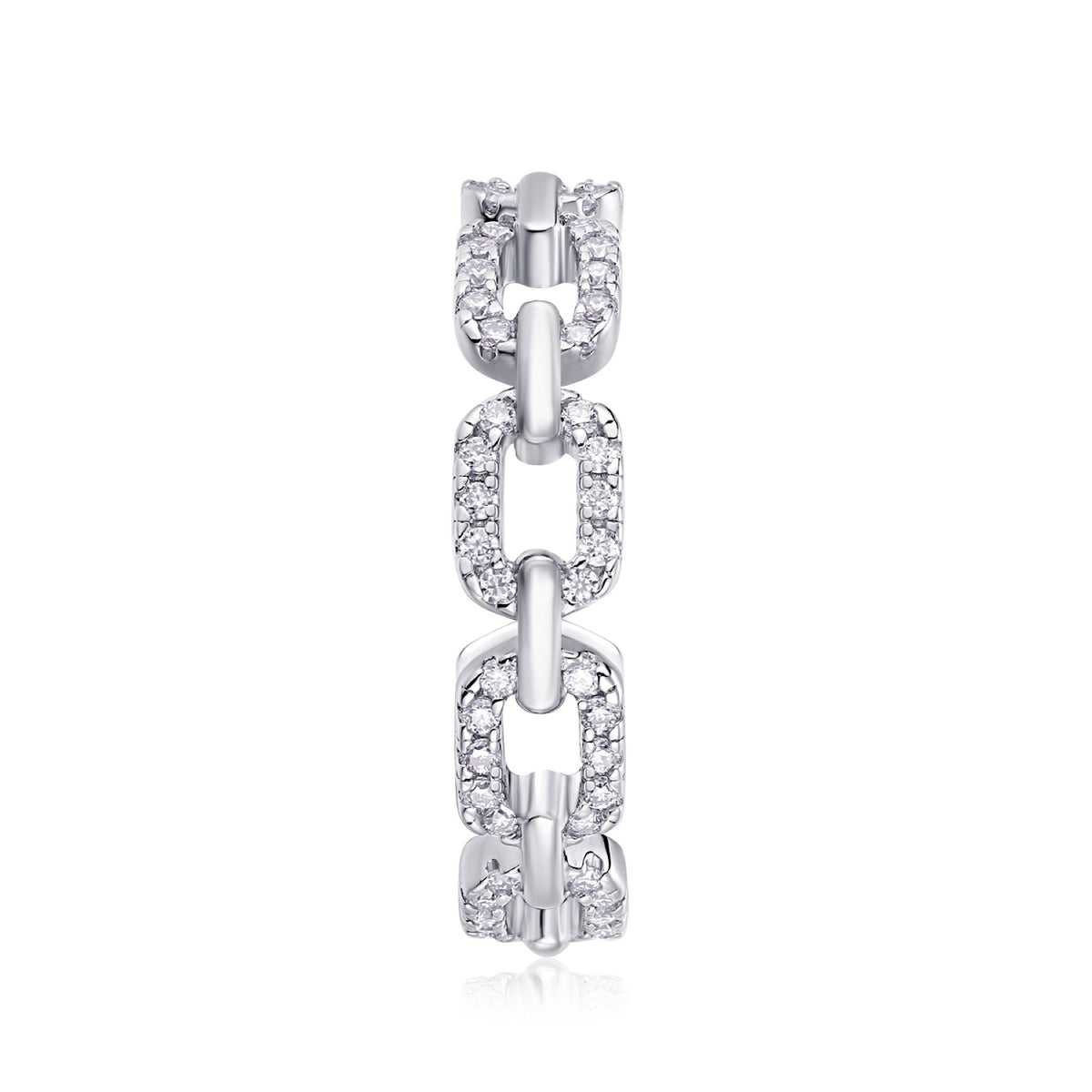 Chainlove Moissanite Band Ring in Sterling Silver