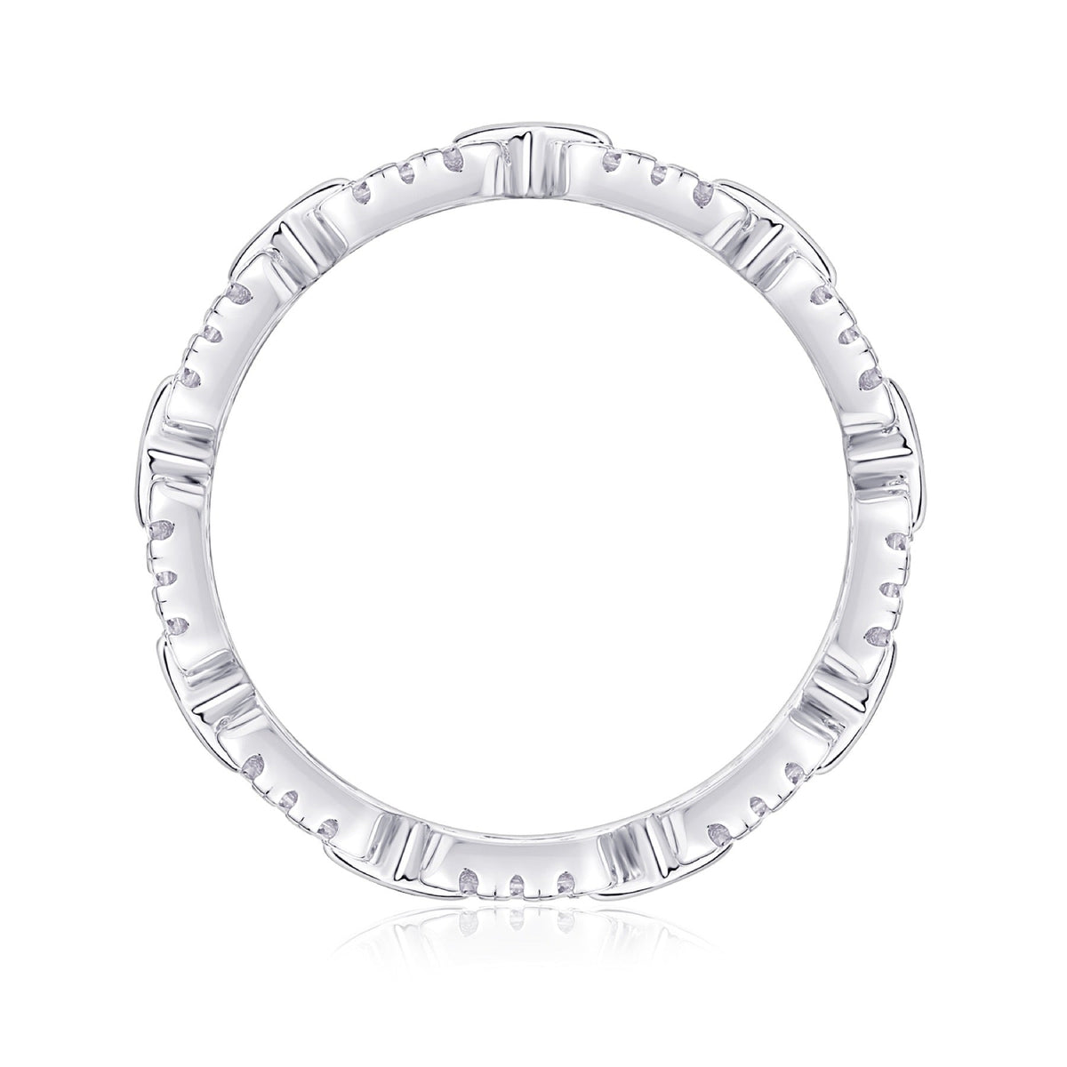 Chainlove Moissanite Band Ring in Sterling Silver