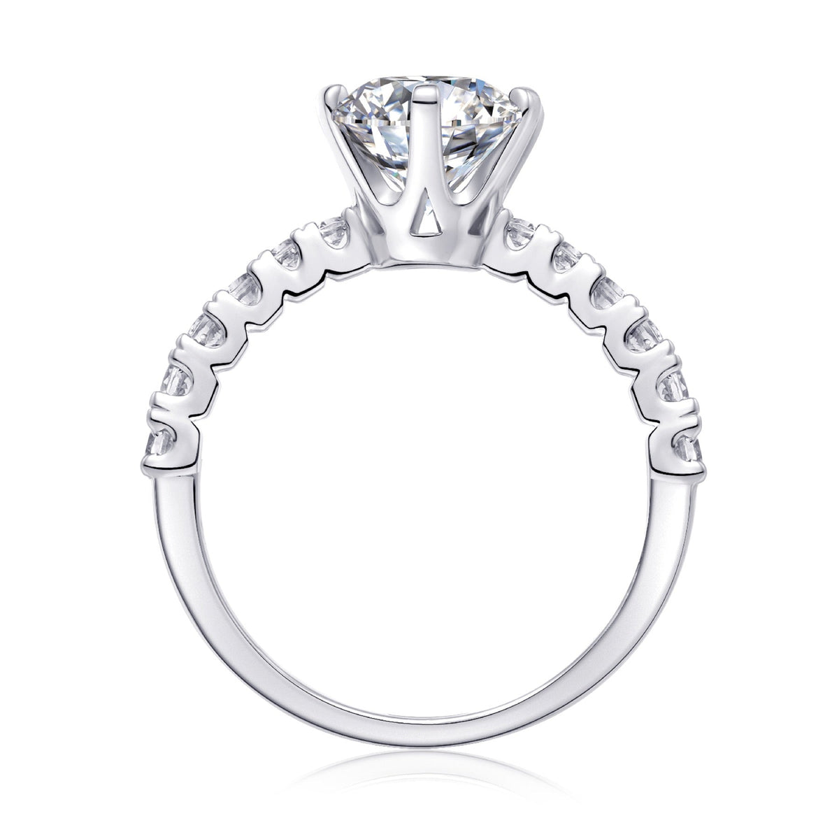 Fortuna 2 Carat Moissanite Solitaire Ring in Sterling Silver