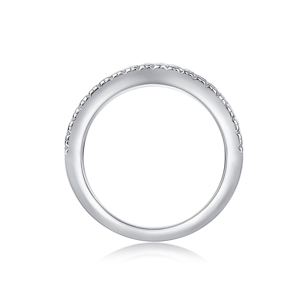 Triband Moissanite Band Ring in Sterling Silver