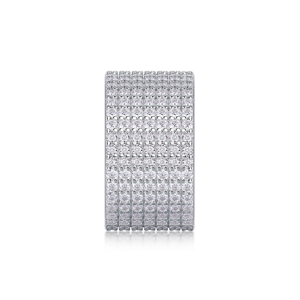 Vastness Moissanite Eternity Band Ring in Sterling Silver