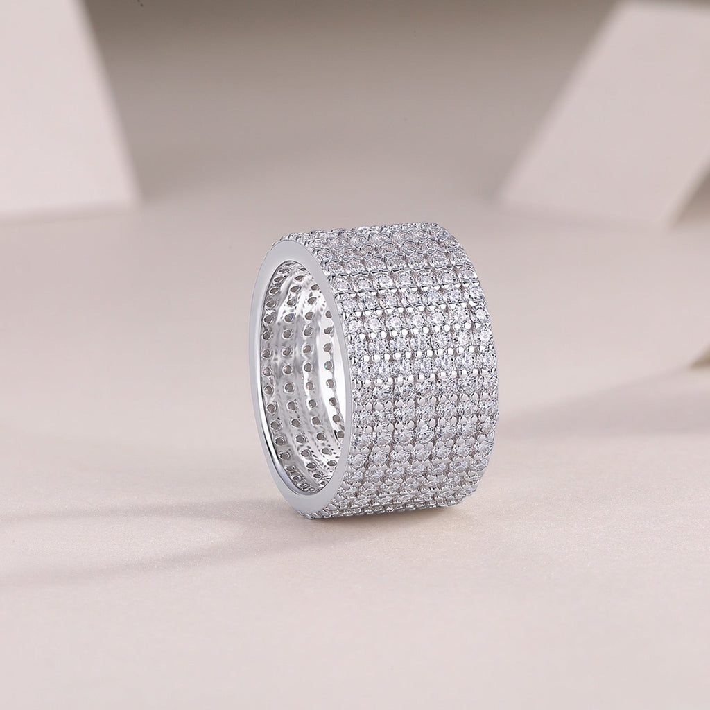 Vastness Moissanite Eternity Band Ring in Sterling Silver