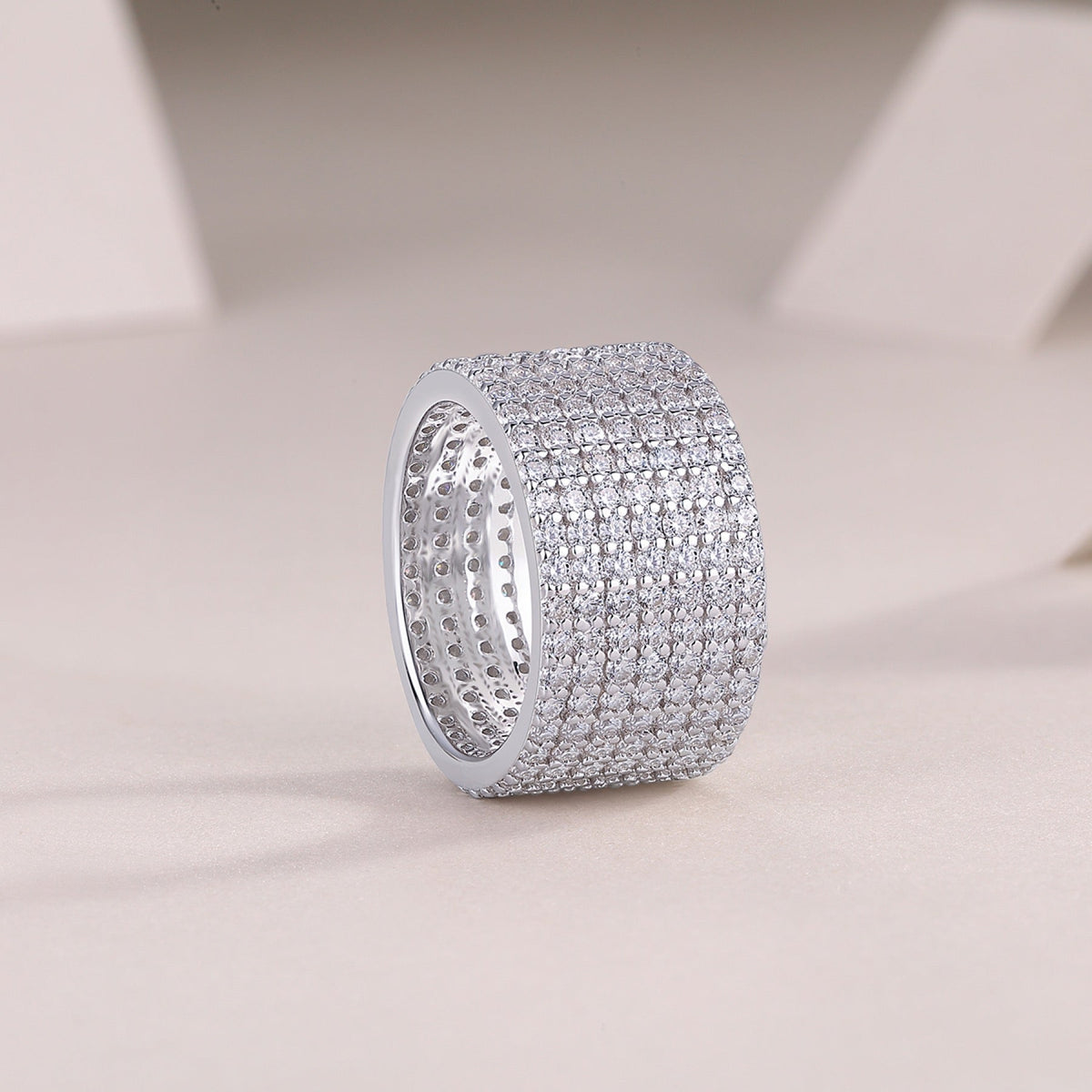 Vastness Moissanite Eternity Band Ring in Sterling Silver