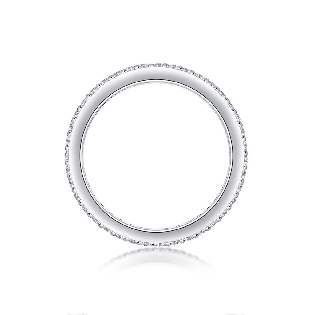 Luminous Moissanite Eternity Band Ring in Sterling Silver