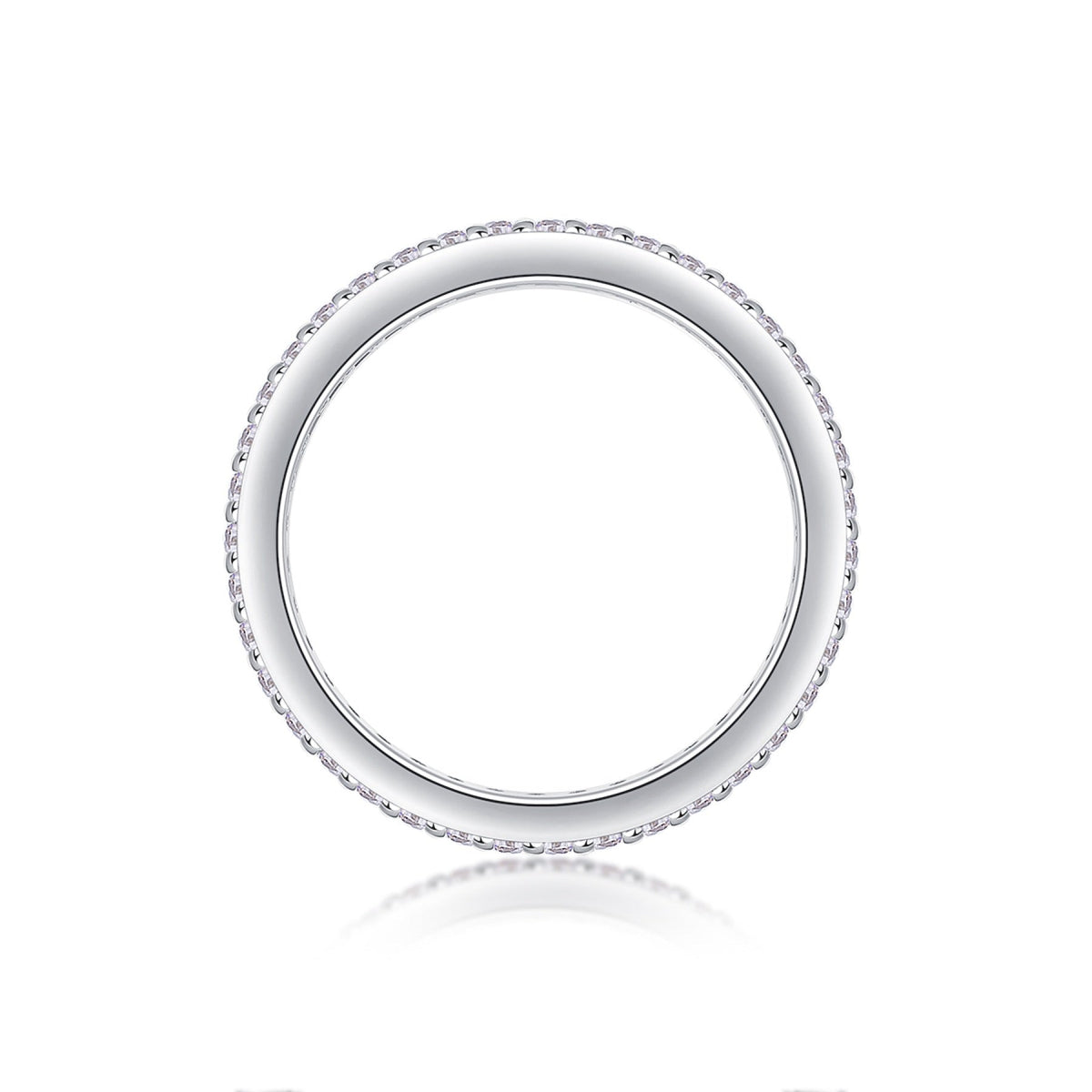 Luminous Moissanite Eternity Band Ring in Sterling Silver
