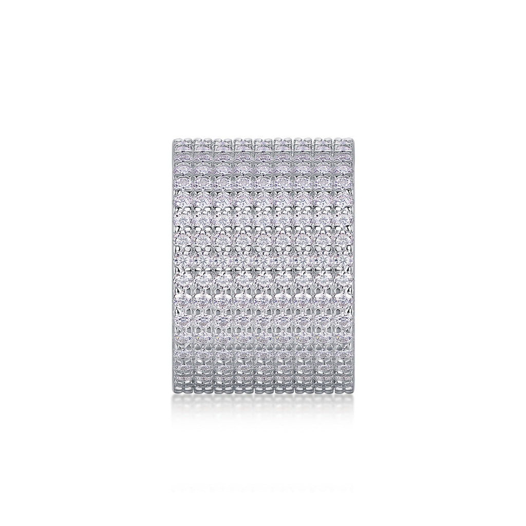 Luminous Moissanite Eternity Band Ring in Sterling Silver
