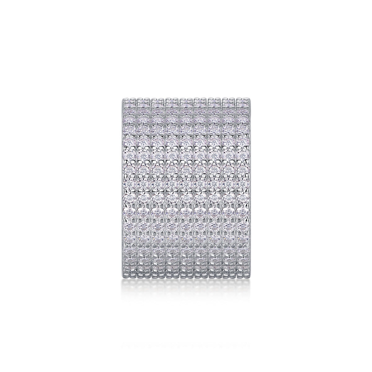 Luminous Moissanite Eternity Band Ring in Sterling Silver