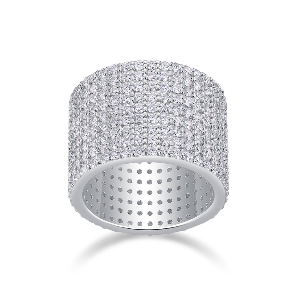 Luminous Moissanite Eternity Band Ring in Sterling Silver