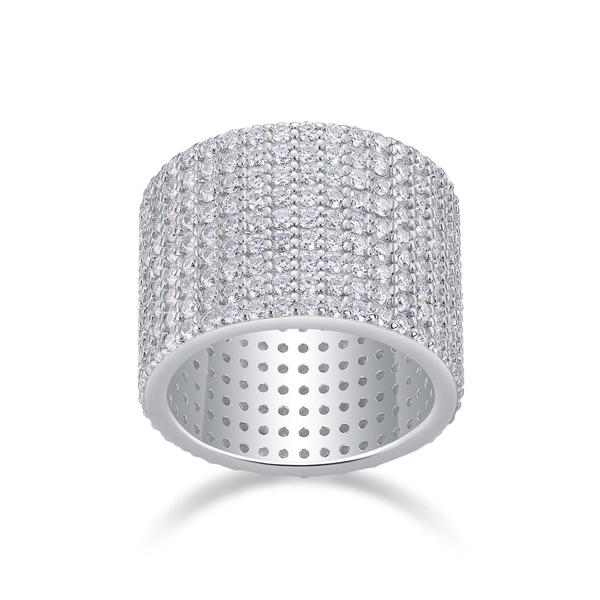 Luminous Moissanite Eternity Band Ring in Sterling Silver